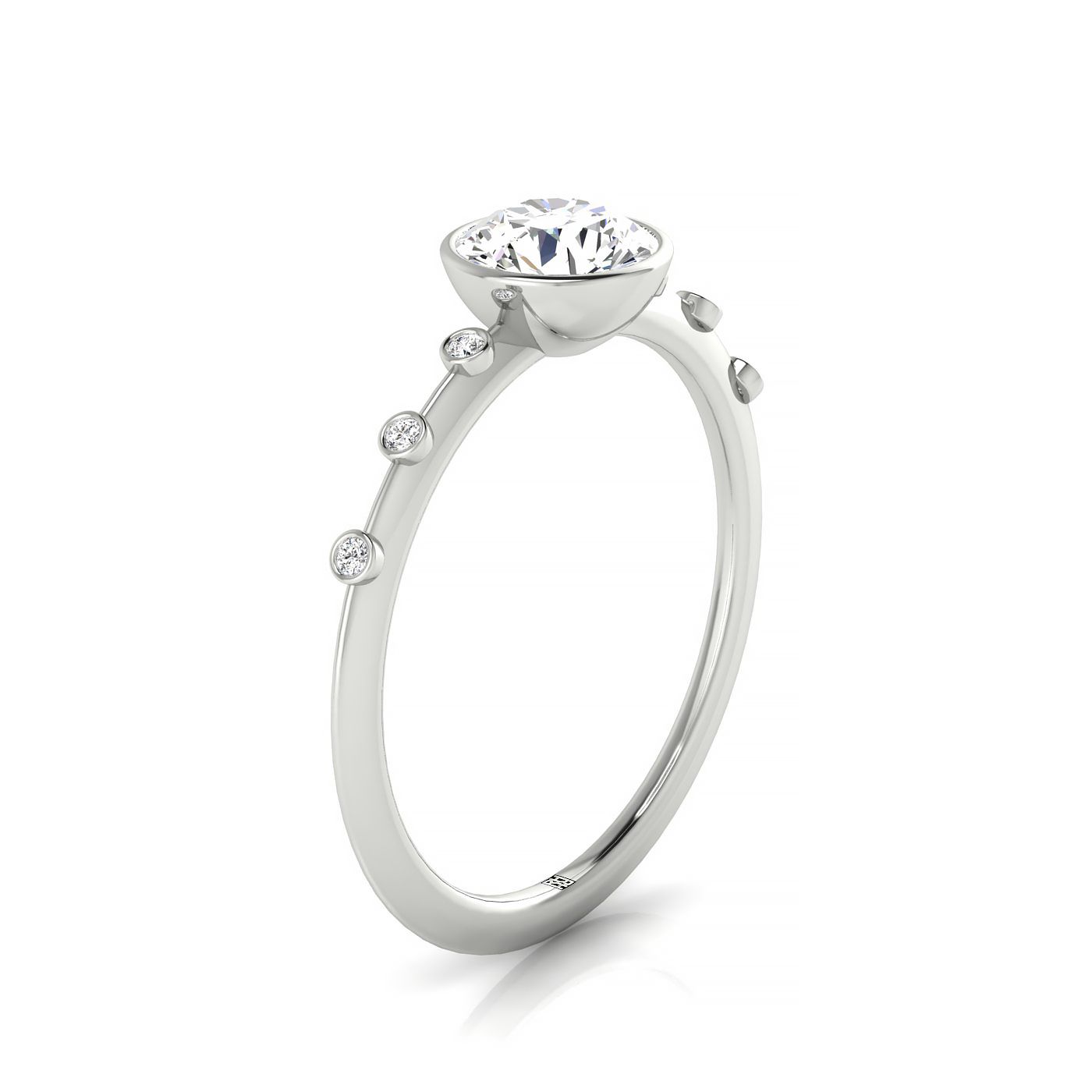 Made to order: The Brandi round engagement ring setting in 18K White Gold | RockHer
