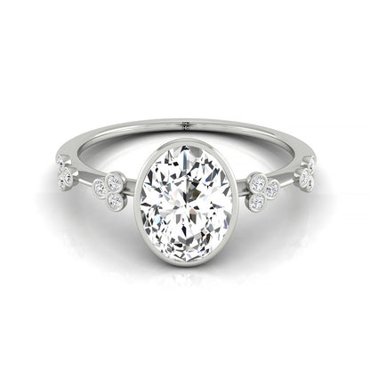 Miley Select Solitaire Oval Lab Diamond Engagement Ring in Platinum, front view | RockHer