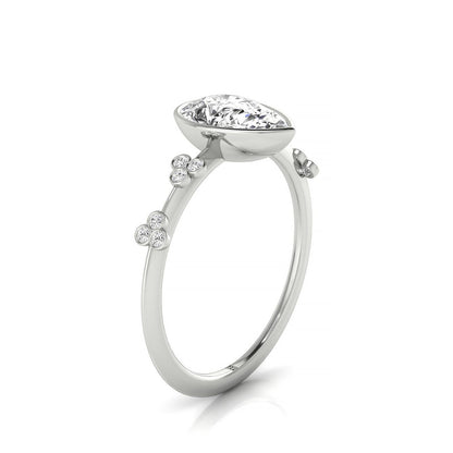 Miley Select Solitaire Princess Cut Lab Diamond Engagement Ring in Platinum, side view | RockHer