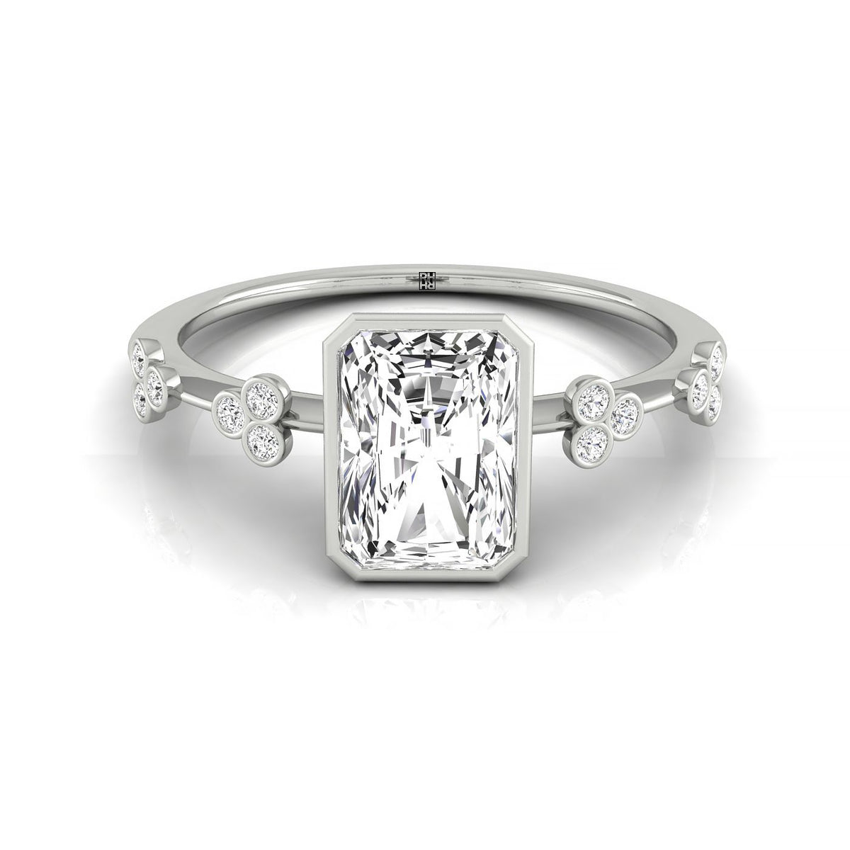 The Miley select solitaire cut engagement ring setting, shown in Platinum | RockHer