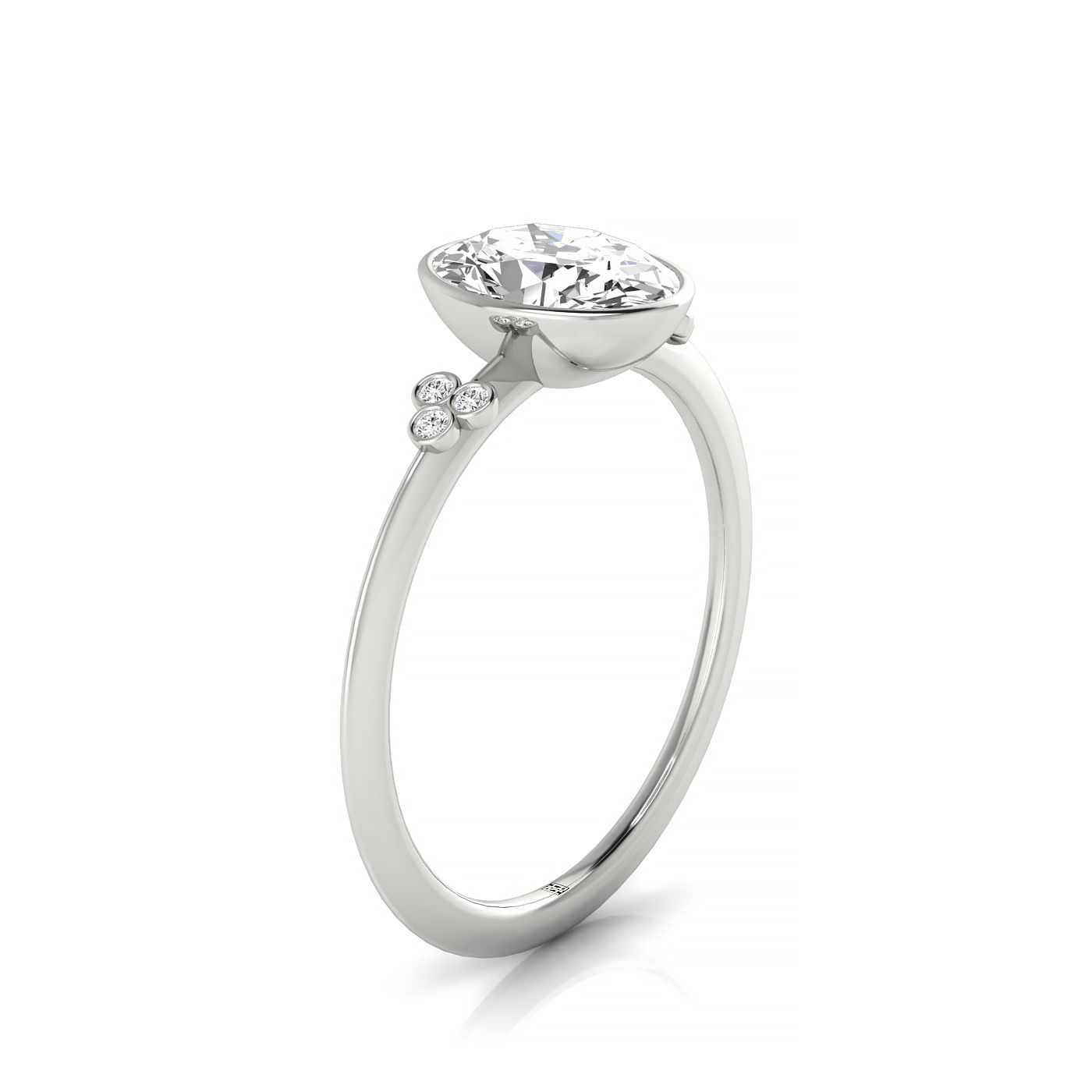RockHer atelier photo of The Selena oval engagement ring setting in Platinum