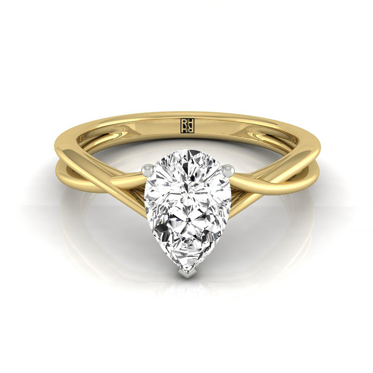 The Grace select solitaire engagement ring setting, shown in 18K Yellow Gold | RockHer
