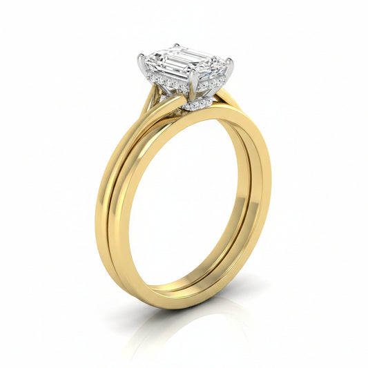 The Blondie Matching Wedding Band, Emerald in 18K Yellow Gold