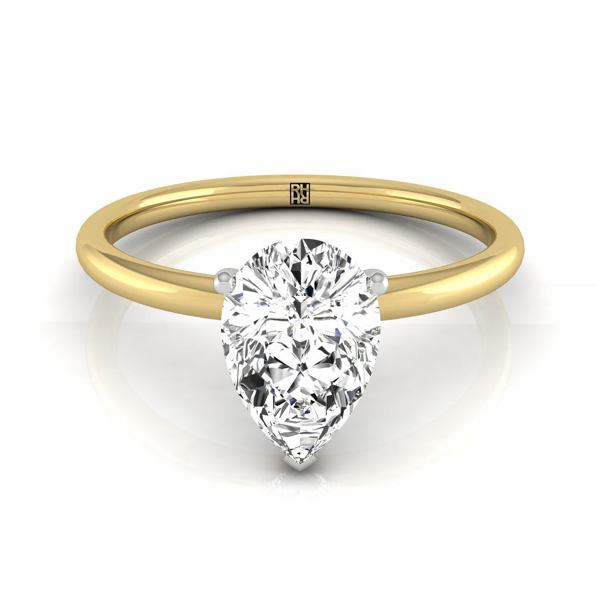 The Joni select hidden halo engagement ring setting, shown in 18K Yellow Gold | RockHer