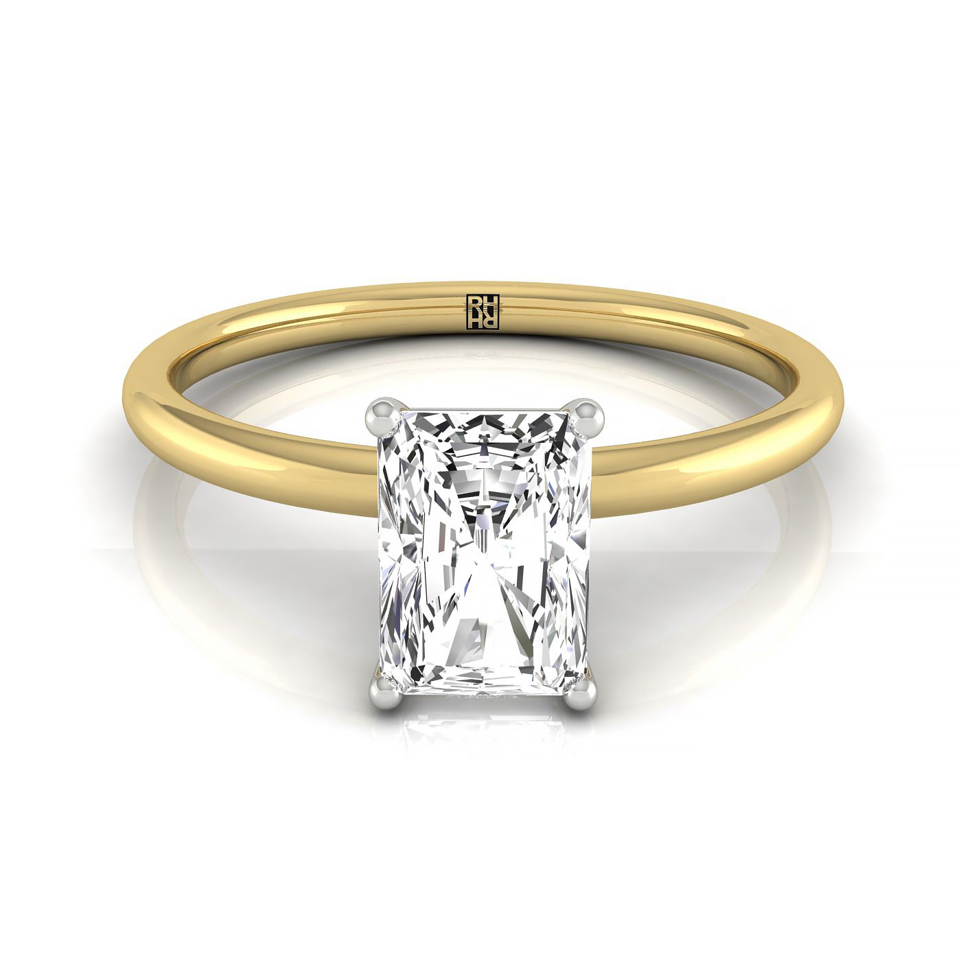 The Joni select hidden halo cut engagement ring setting, shown in 18K Yellow Gold | RockHer