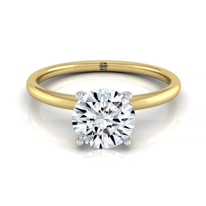 Joni Select Hidden Halo Solitaire Round Lab Diamond Engagement Ring in 18K Yellow Gold, front view | RockHer