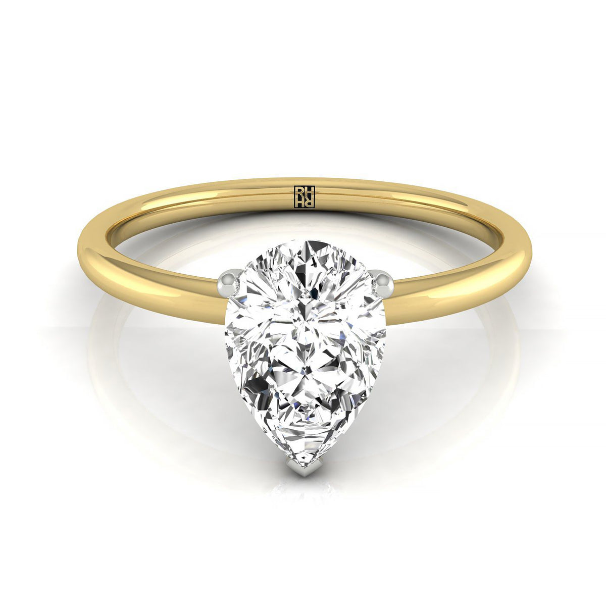 The Eartha select hidden halo engagement ring setting, shown in 18K Yellow Gold | RockHer