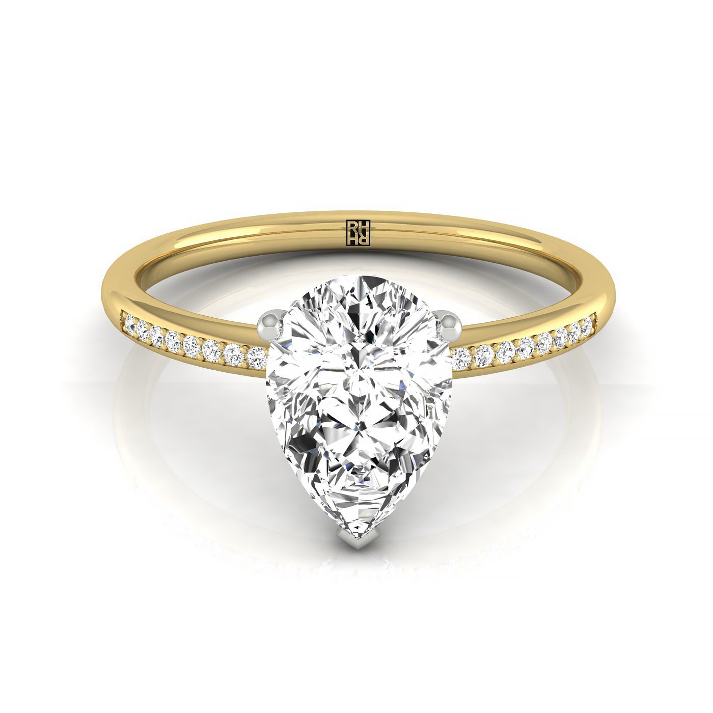The Brenda select hidden halo engagement ring setting, shown in 18K Yellow Gold | RockHer