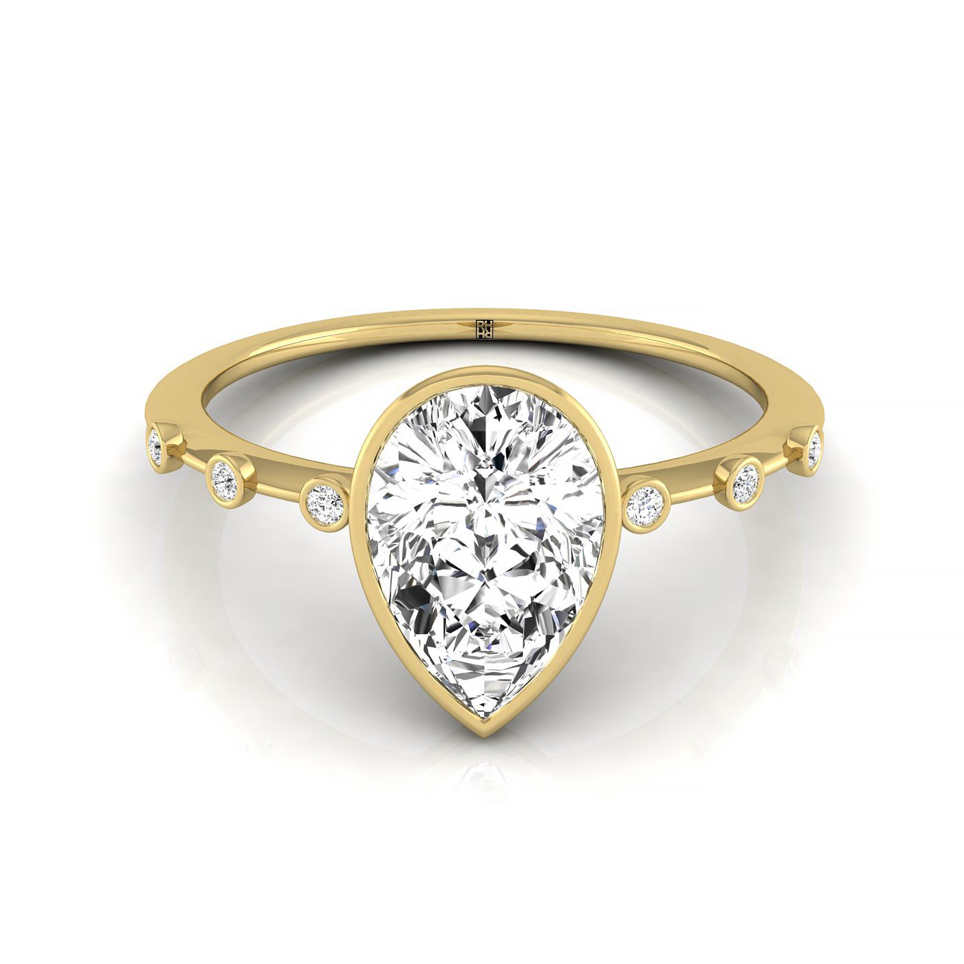 Brandi Select Solitaire Princess Cut Lab Diamond Engagement Ring in 18K Yellow Gold, front view | RockHer