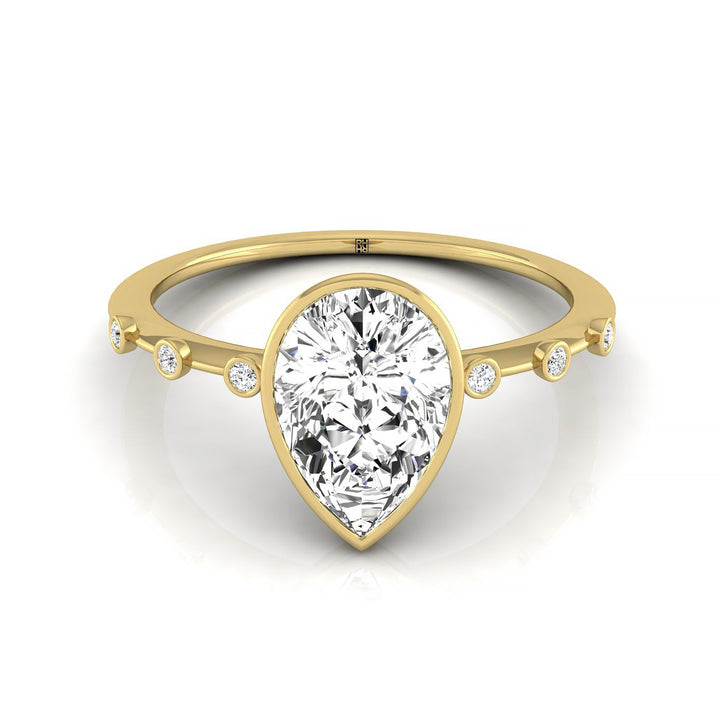 Brandi Select Solitaire Princess Cut Lab Diamond Engagement Ring in 18K Yellow Gold, front view | RockHer