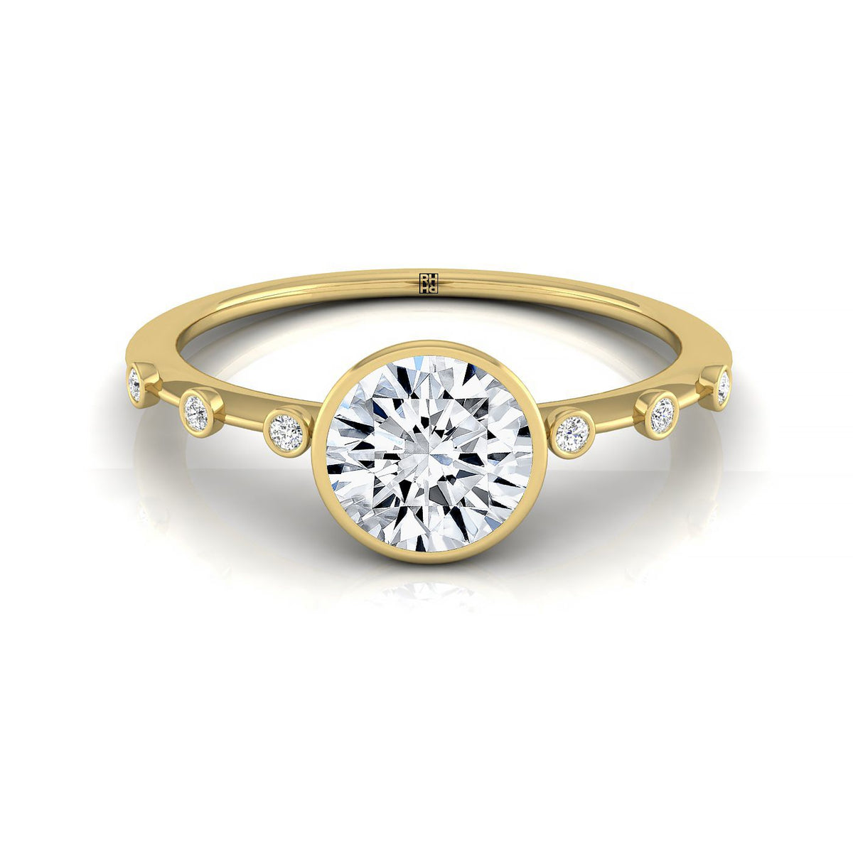 The Brandi select solitaire engagement ring setting, shown in 18K Yellow Gold | RockHer