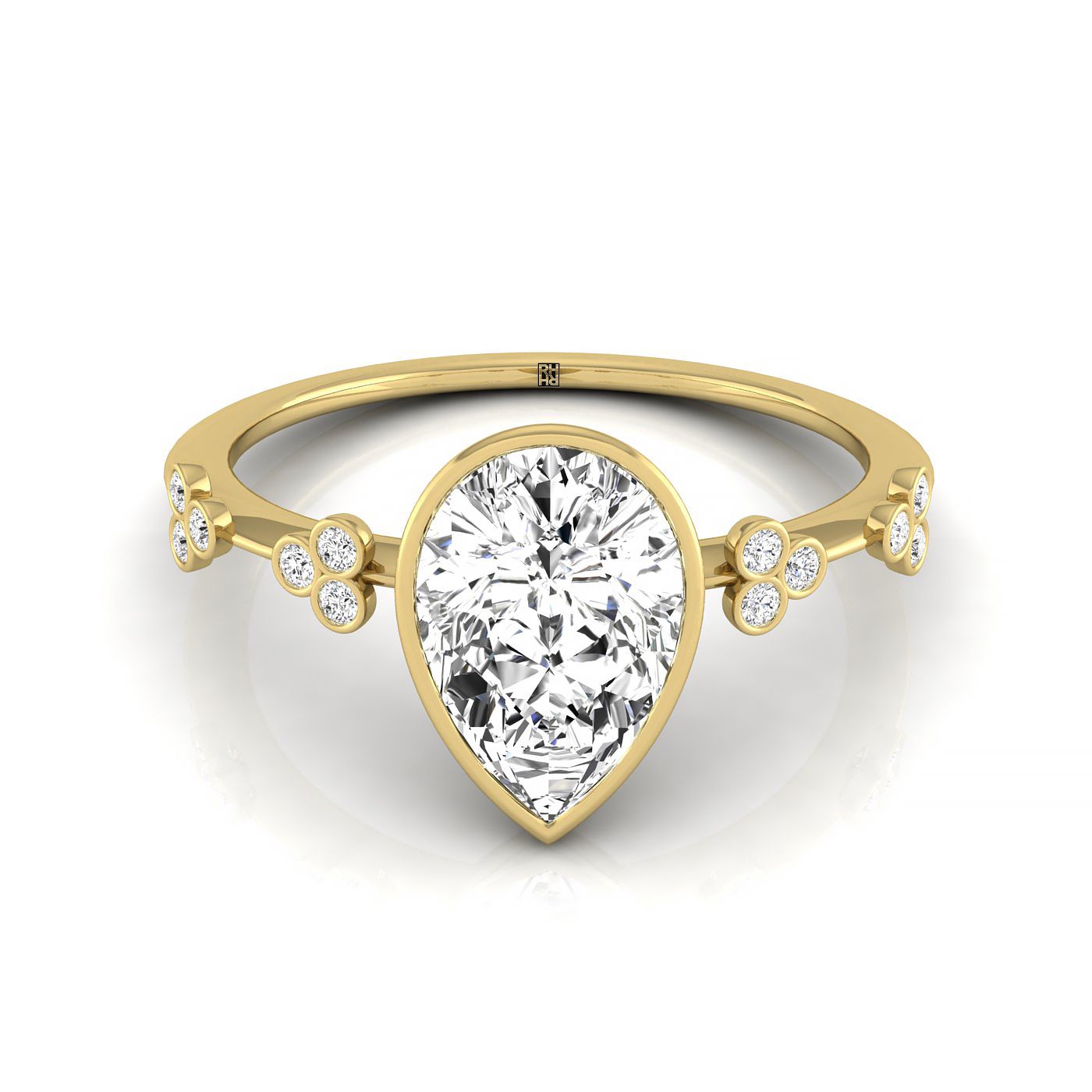 Miley Select Solitaire Princess Cut Lab Diamond Engagement Ring in 18K Yellow Gold, front view | RockHer