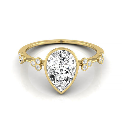 Miley Select Solitaire Princess Cut Lab Diamond Engagement Ring in 18K Yellow Gold, front view | RockHer