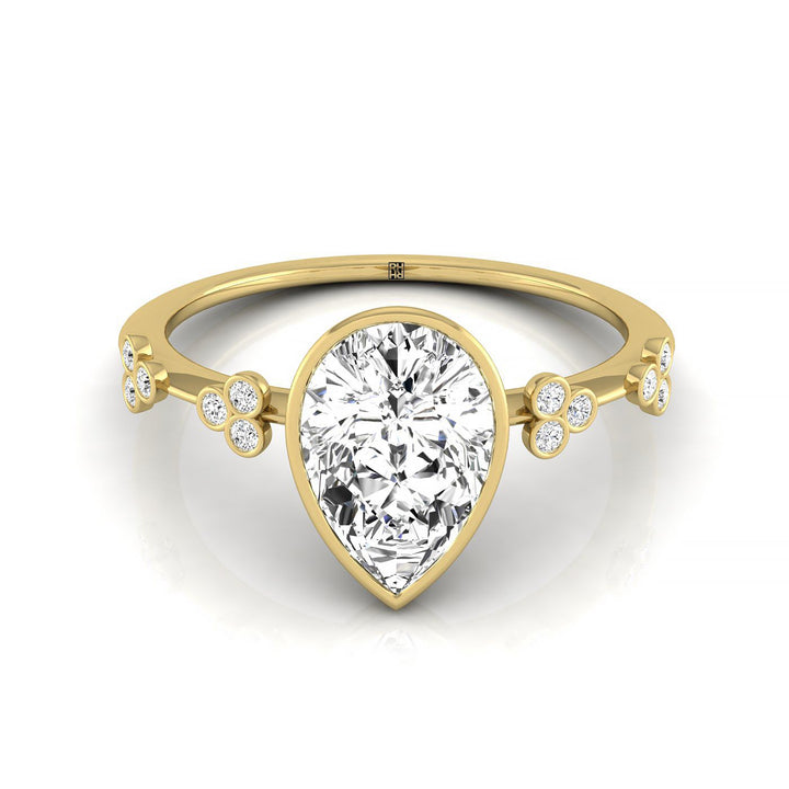 Miley Select Solitaire Princess Cut Lab Diamond Engagement Ring in 18K Yellow Gold, front view | RockHer