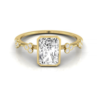 Miley Select Solitaire Radiant Cut Lab Diamond Engagement Ring in 18K Yellow Gold, front view | RockHer