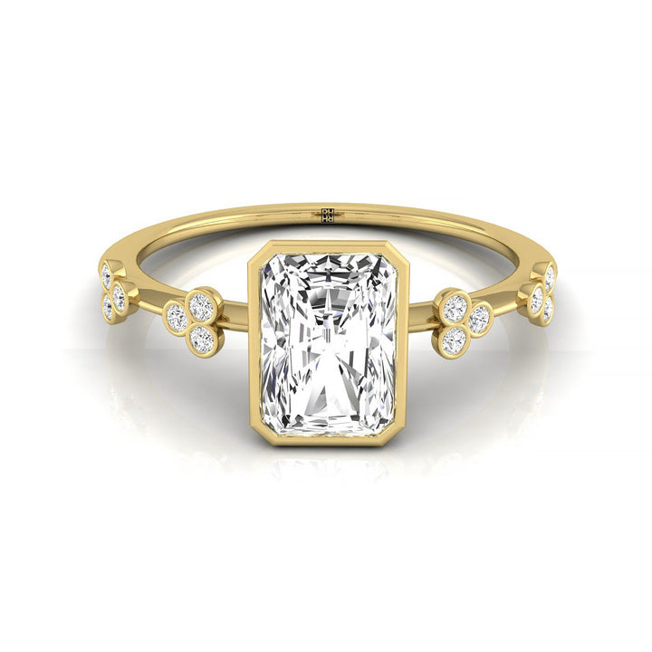 Miley Select Solitaire Radiant Cut Lab Diamond Engagement Ring in 18K Yellow Gold, front view | RockHer