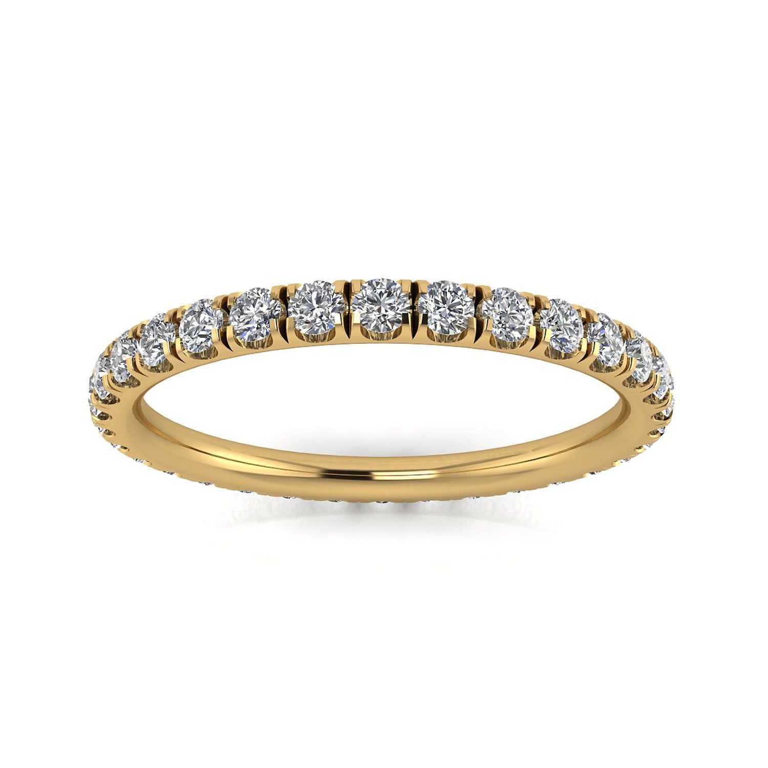 Round Brilliant Cut Diamond Split Prong Set Eternity Ring In 14k Yellow Gold  (0.72ct. Tw.) Ring Size 7.5