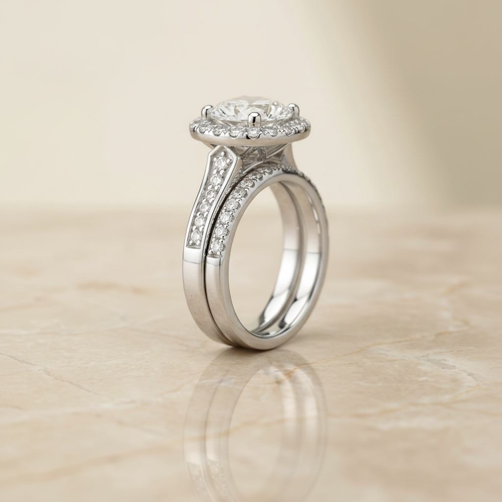 The Genesis Matching Wedding Band, Cushion in 18K White Gold