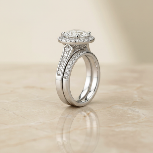 The Genesis Matching Wedding Band, Cushion in 18K White Gold