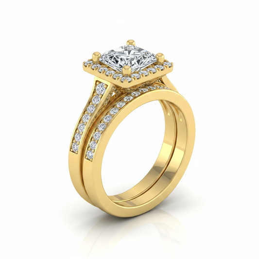 The Genesis Matching Wedding Band, Princess in 18K Yellow Gold
