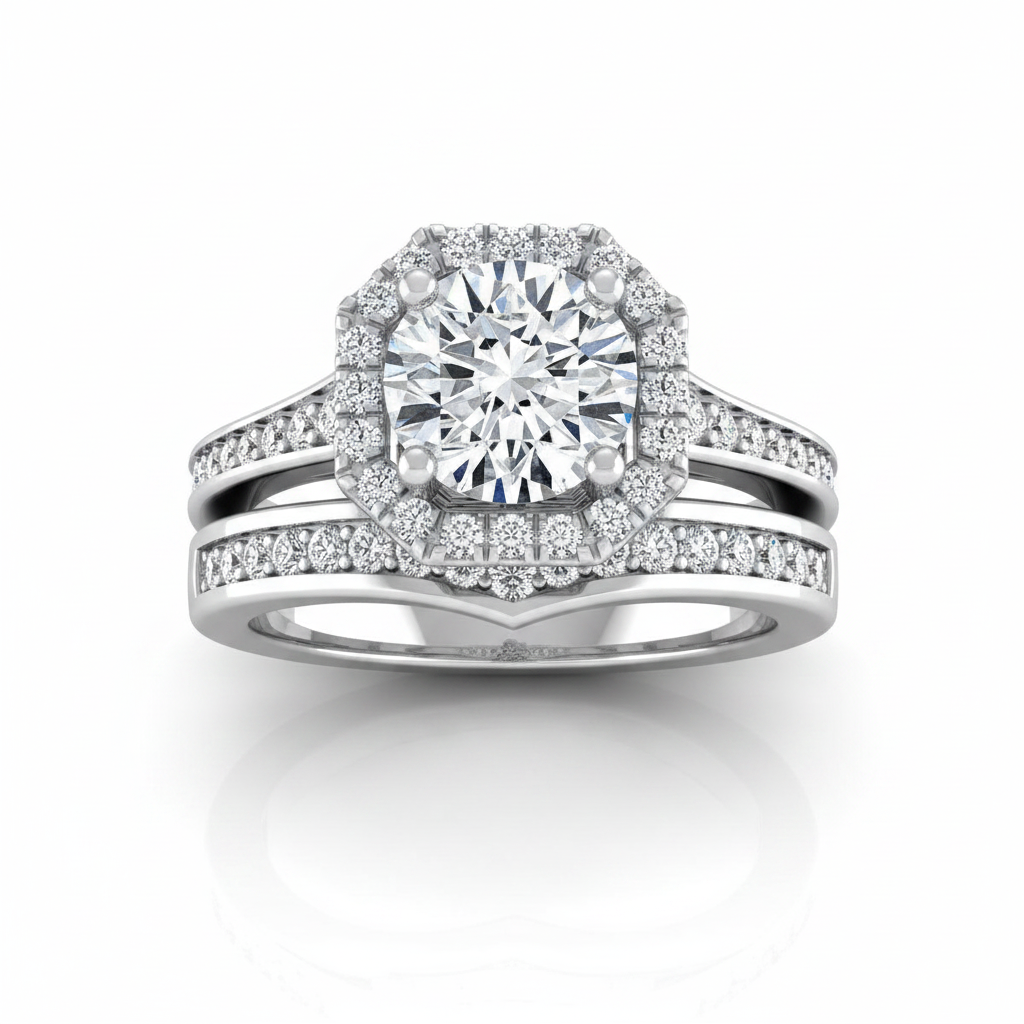 The Genesis Matching Wedding Band, Round in Platinum