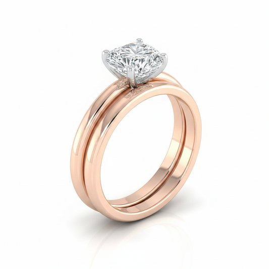 The Gilda Matching Wedding Band, Heart in 14K Rose Gold