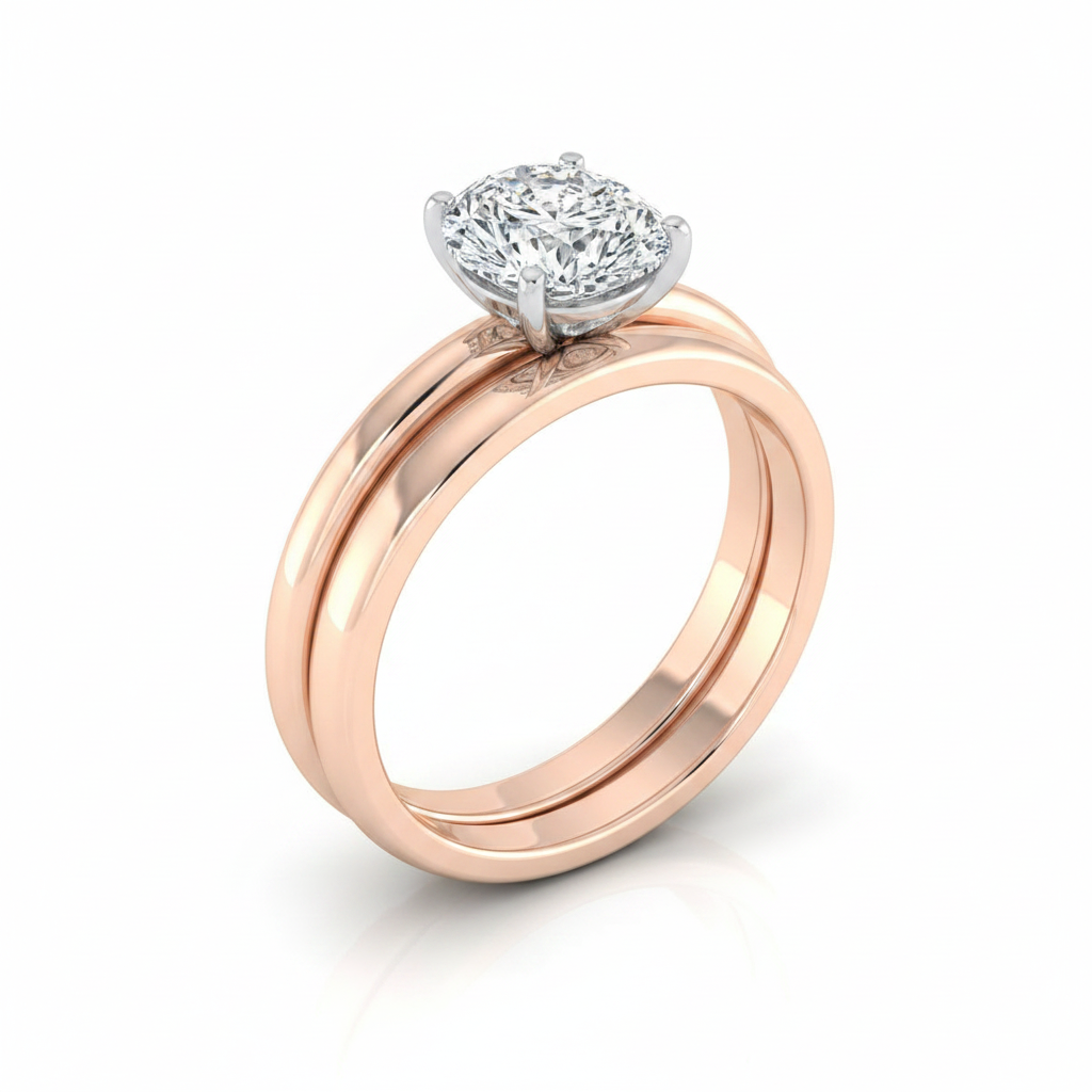 The Gilda Matching Wedding Band, Pear in 14K Rose Gold