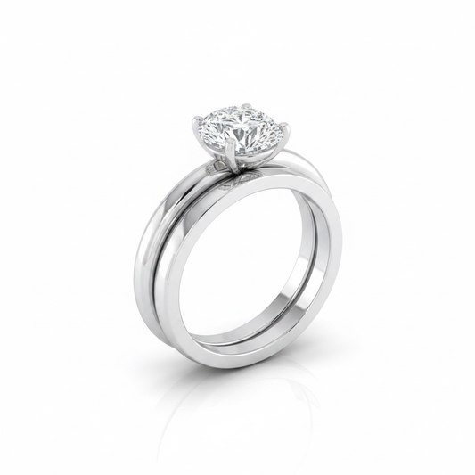 The Gilda Matching Wedding Band, Pear in 18K White Gold