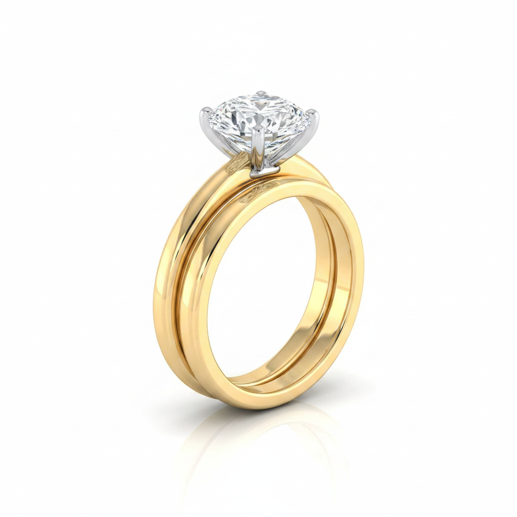 The Gilda Matching Wedding Band, Oval in 18K Yellow Gold