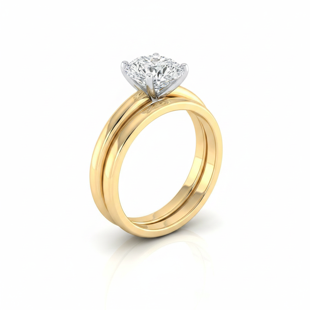 The Gilda Matching Wedding Band, Pear in 18K Yellow Gold