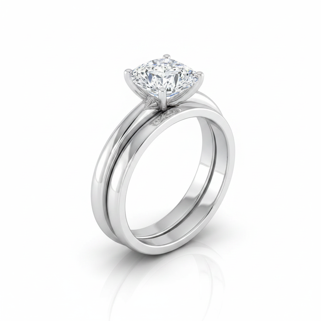 The Gilda Matching Wedding Band, Cushion in Platinum