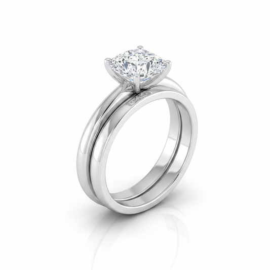 The Gilda Matching Wedding Band, Cushion in Platinum