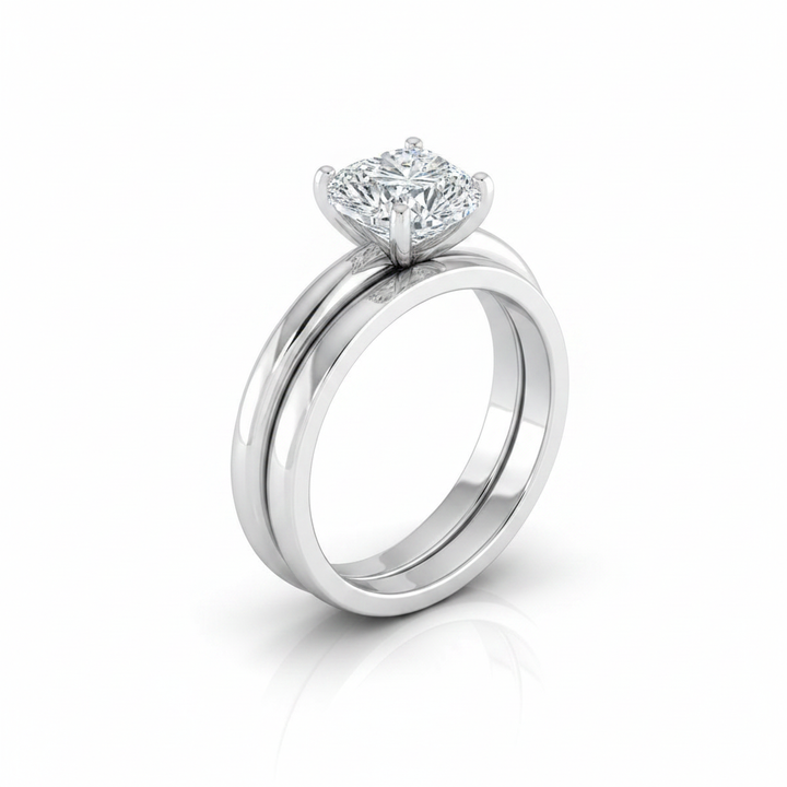 The Gilda Matching Wedding Band, Heart in Platinum | RockHer