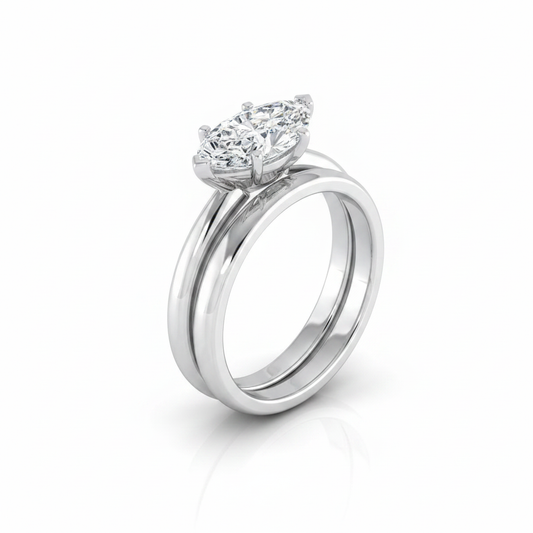 The Gilda Matching Wedding Band, Marquise in Platinum