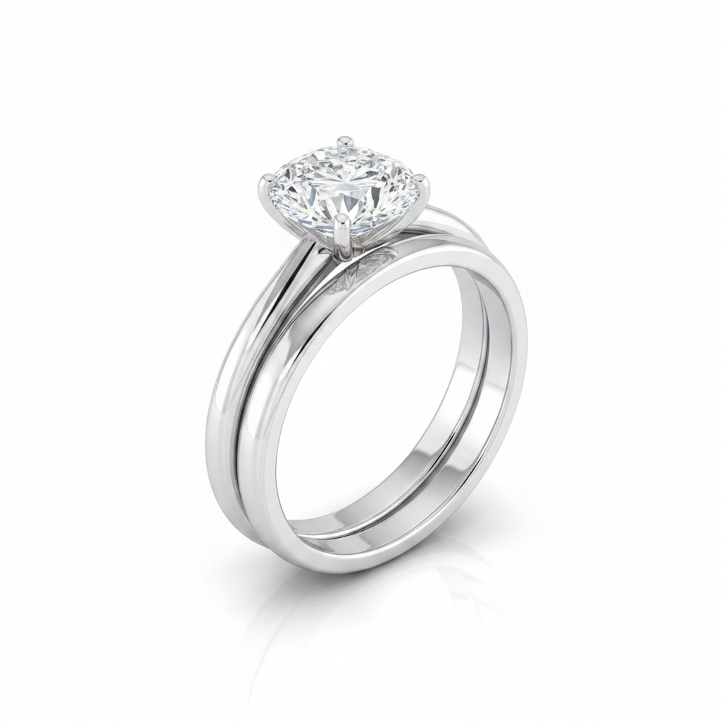 The Gilda Matching Wedding Band, Oval in Platinum