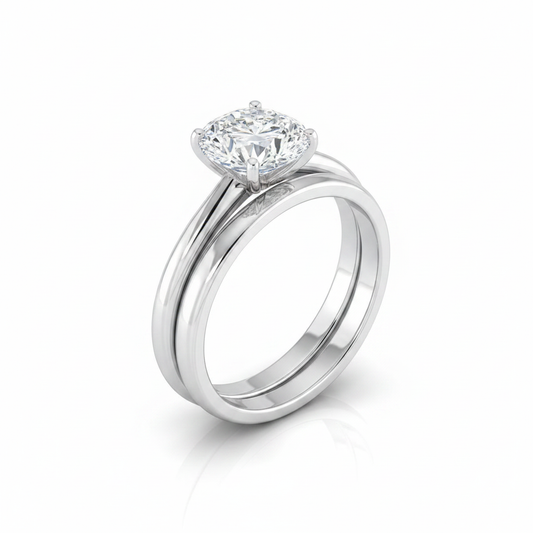 The Gilda Matching Wedding Band, Oval in Platinum