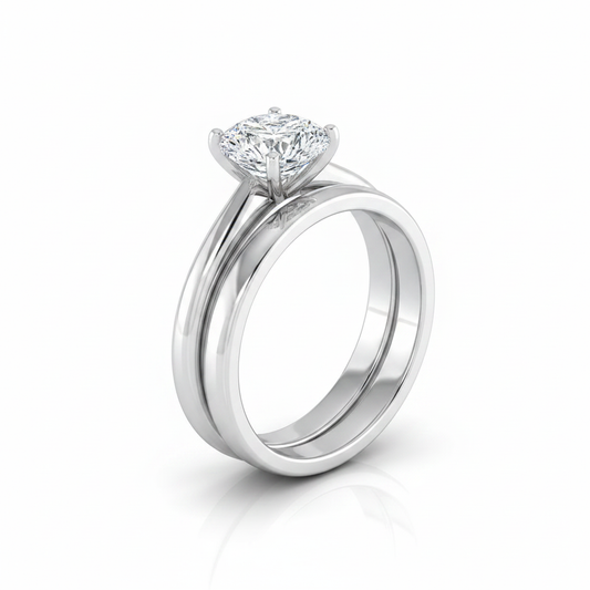 The Gilda Matching Wedding Band, Pear in Platinum