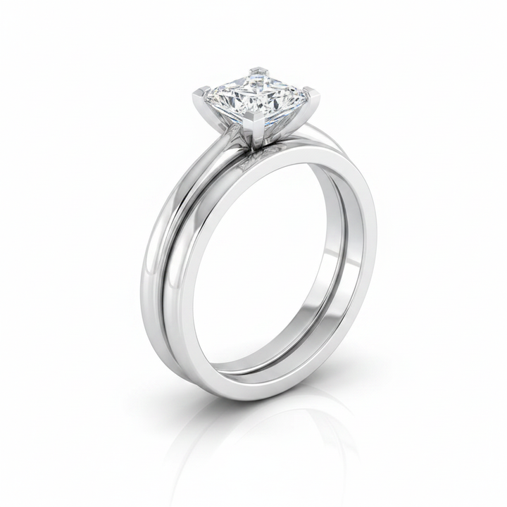 The Gilda Matching Wedding Band, Princess in Platinum | RockHer