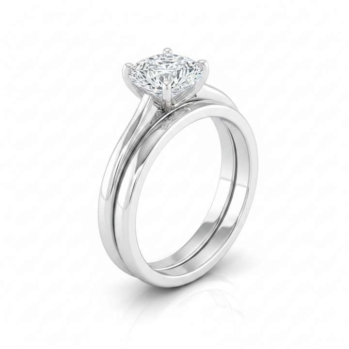 The Gladys Matching Wedding Band, Pear in 18K White Gold | RockHer