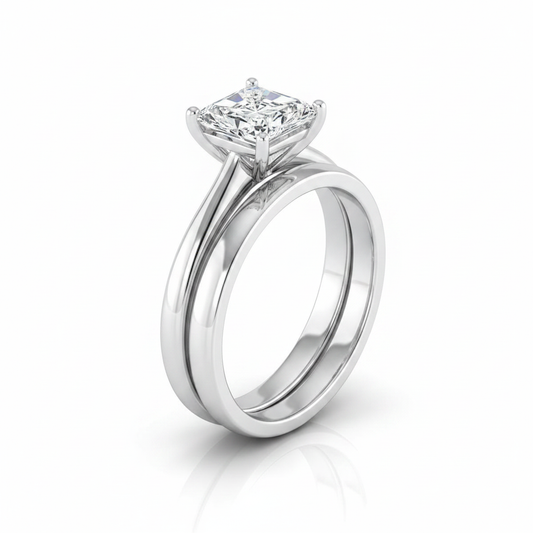 The Gladys Matching Wedding Band, Radiant in 18K White Gold