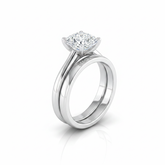 The Gladys Matching Wedding Band, Cushion in Platinum