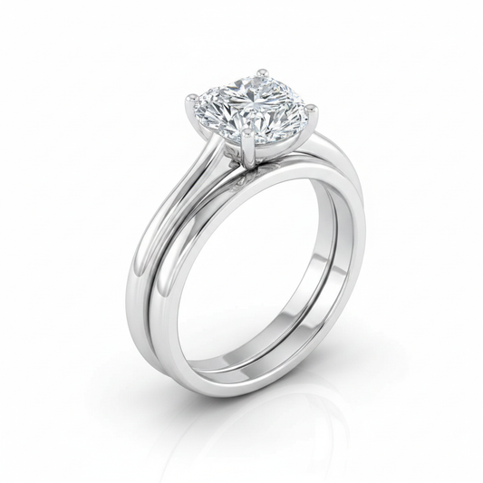 The Gladys Matching Wedding Band, Heart in Platinum