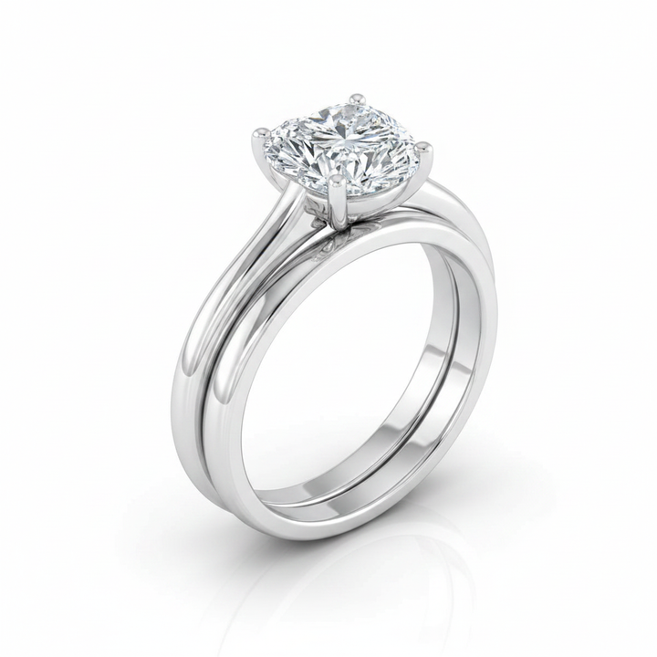 The Gladys Matching Wedding Band, Heart in Platinum | RockHer