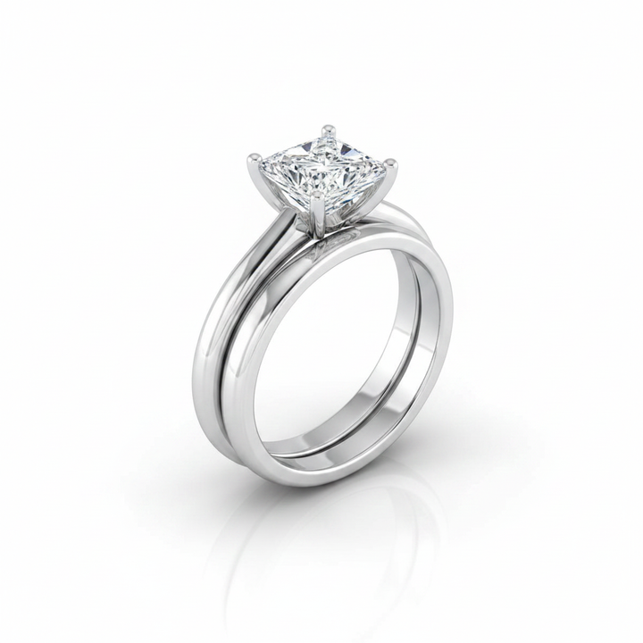 The Gladys Matching Wedding Band, Princess in Platinum | RockHer
