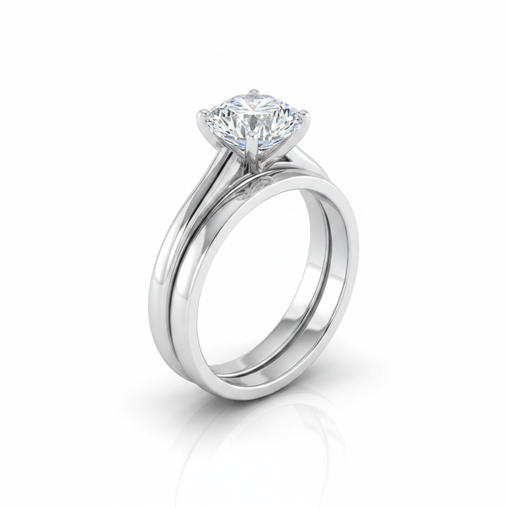 The Gladys Matching Wedding Band, Round in Platinum | RockHer