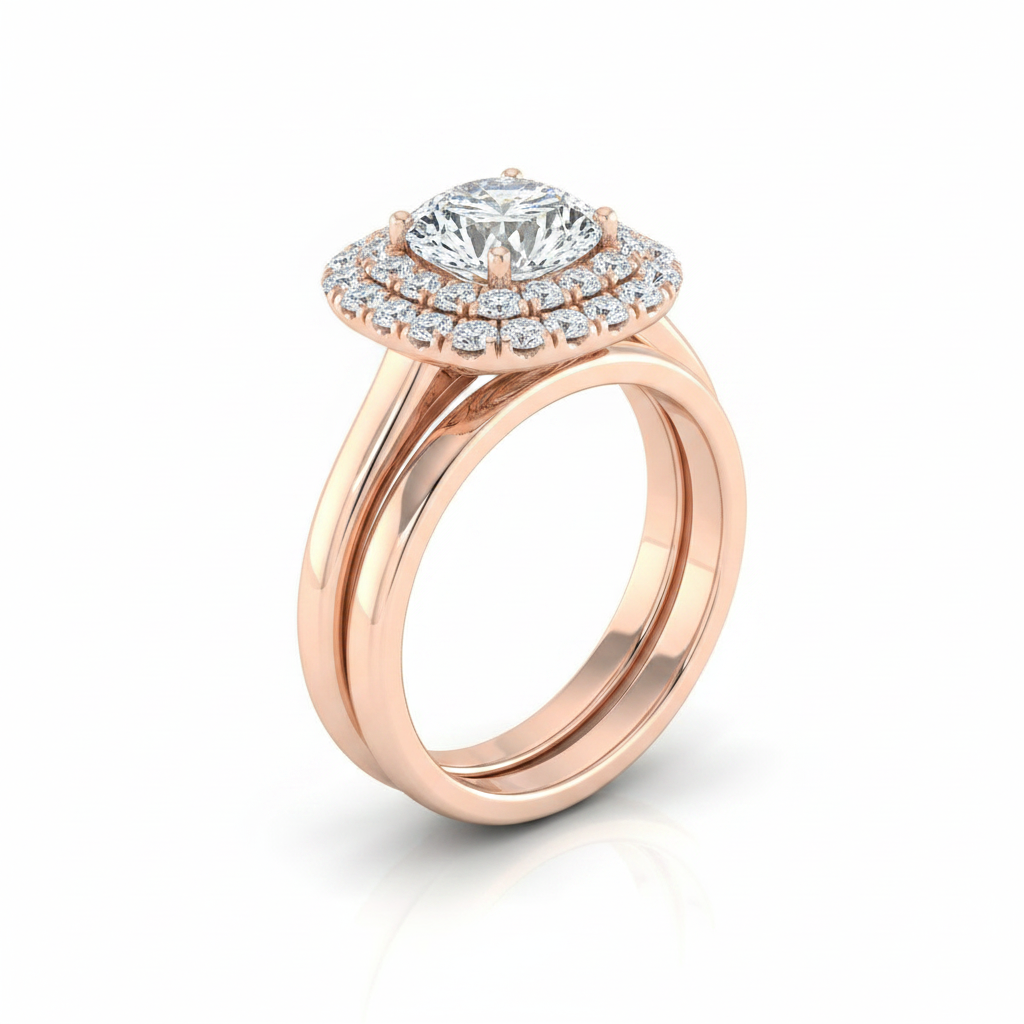 The Goldy Matching Wedding Band, Round in 14K Rose Gold