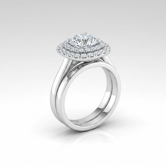 The Goldy Matching Wedding Band, Round in 18K White Gold
