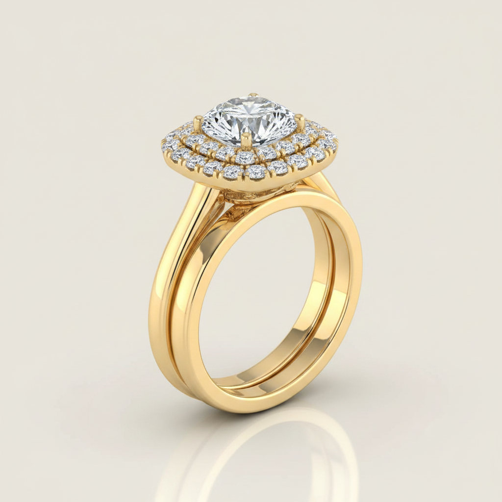 The Goldy Matching Wedding Band, Round in 18K Yellow Gold