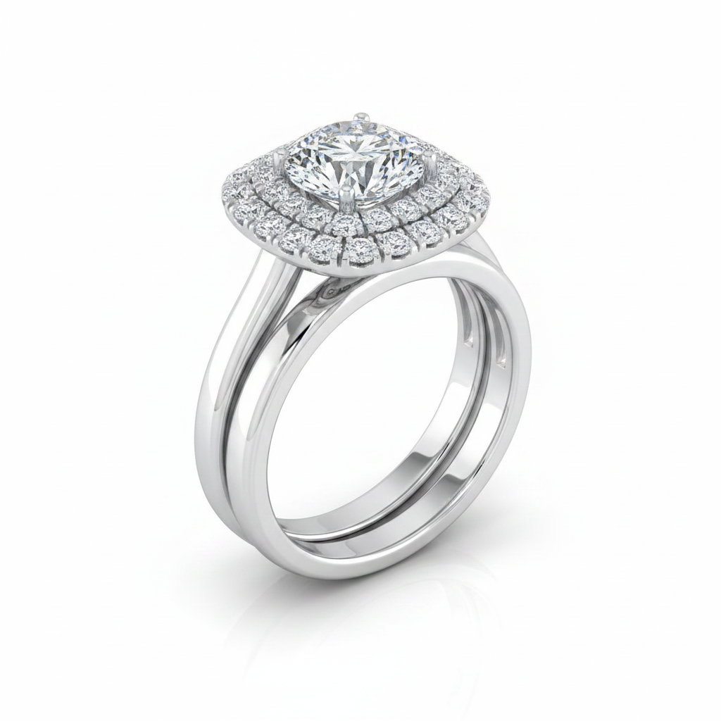 The Goldy Matching Wedding Band, Round in Platinum