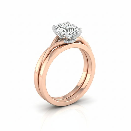 The Grace Matching Wedding Band, Oval in 14K Rose Gold